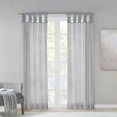 Olliix by Madison Park Ceres Twist Tab Voile Sheer Window Curtains Pair 2pk 50x63"