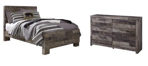 Benchcraft® Derekson 4-Piece Multi Gray Full Panel Bed Bedroom Set-0