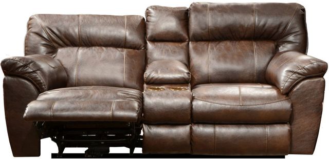 Catnapper® Nolan Godiva Power Extra Wide Reclining Console Loveseat with Storage & Cupholders 1