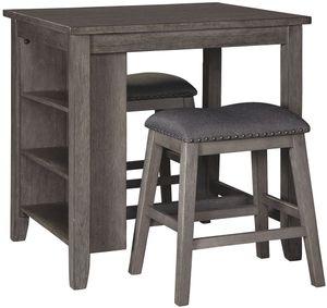Signature Design by Ashley® Caitbrook 3-Piece Gray Counter Height Dining Table Set