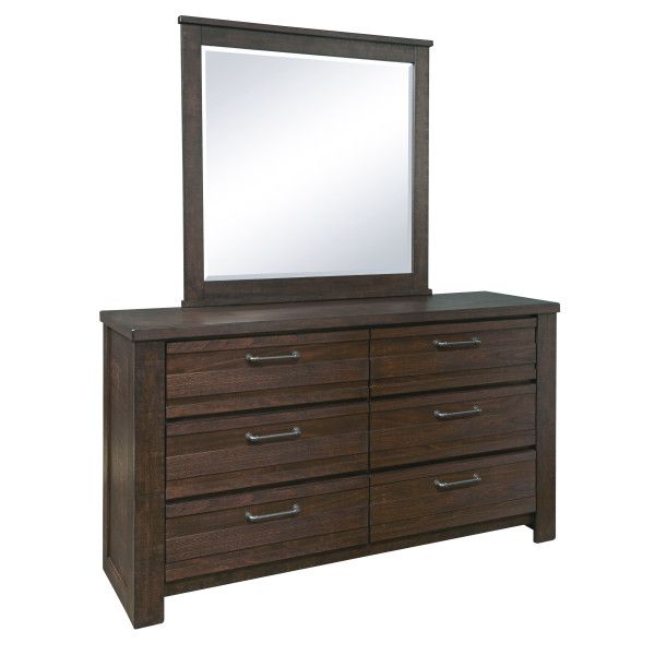 Samuel Lawrence Furniture Ruff Hewn Dresser & Beveled Mirror-1