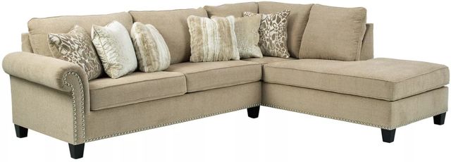 Signature Design by Ashley® Dovemont 2-Piece Putty Sectional Sofa 0