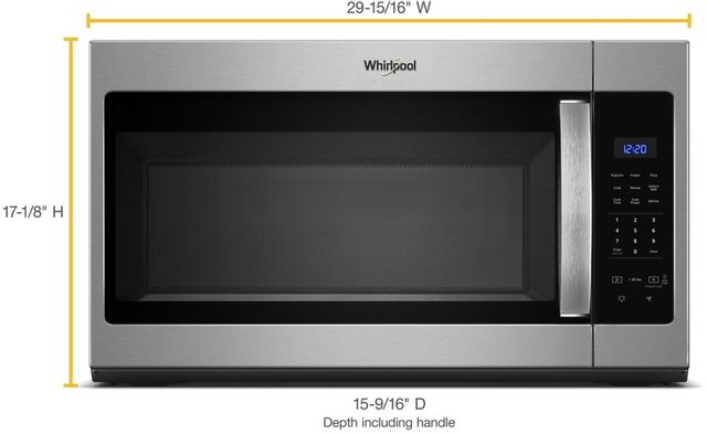 Whirlpool® 1.7 Cu. Ft. Fingerprint Resistant Stainless Steel Over The Range Microwave 1