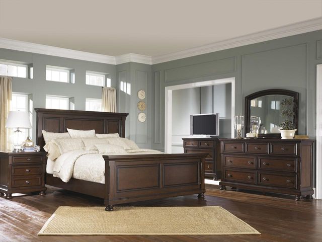 Millennium® By Ashley Porter Four-Piece Rustic Brown Queen Bedroom Set-0
