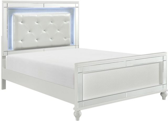 Homelegance® Alonza White Queen Bed with LED Lighting