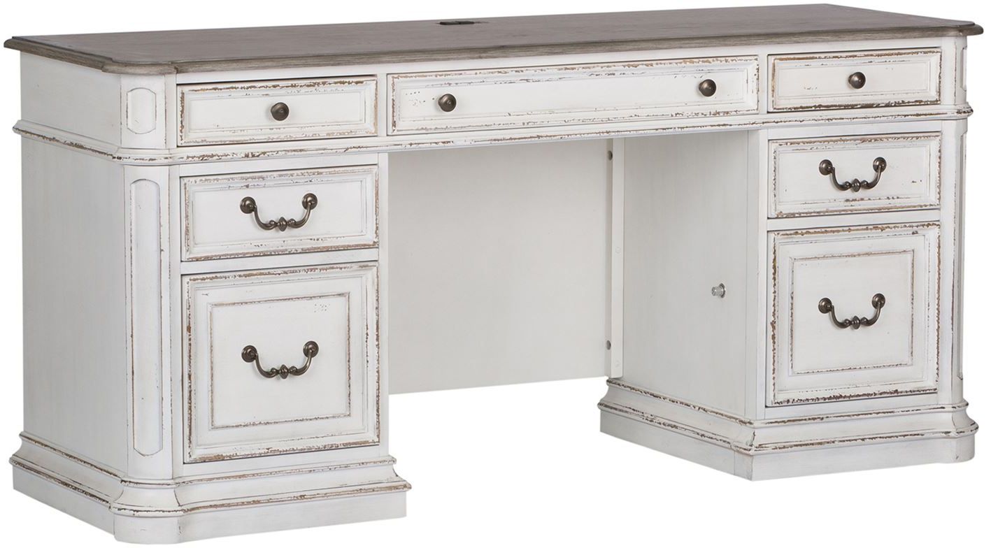 antique white executive desk