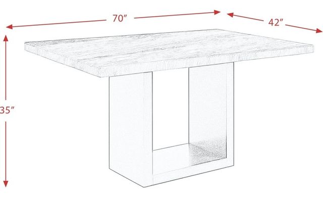 Elements International Valentino Grey/Black Counter Height Dining Table-1