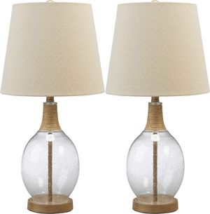 Signature Design by Ashley® Clayleigh 2-Piece Clear/Brown Table Lamp Set