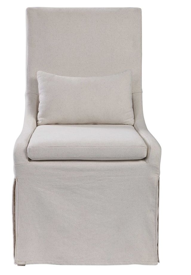 Uttermost® Coley White Armless Chair-0