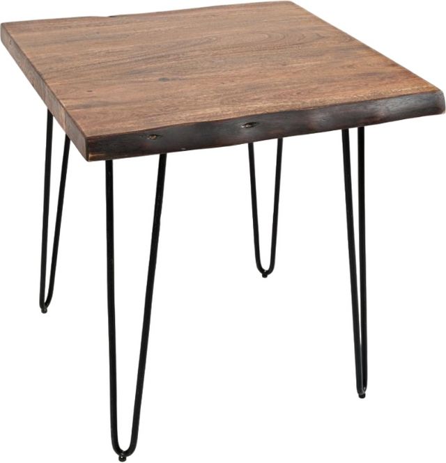 Jofran Inc. Nature's Edge Chestnut End Table with Black Base