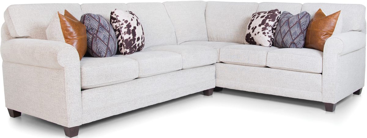 Smith Brothers 366 Collection 2-Piece White Sectional | The Sofa Store ...