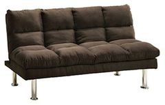 Furniture of America® Saratoga Espresso/Chrome Futon Sofa