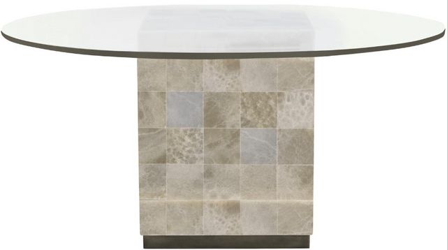 Bernhardt Trimbelle Clear/White Onyx Dining Table