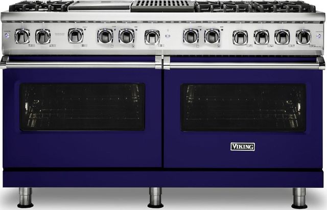 Viking® Professional 5 Series 60" Pro Style Dual Fuel Range-Cobalt Blue