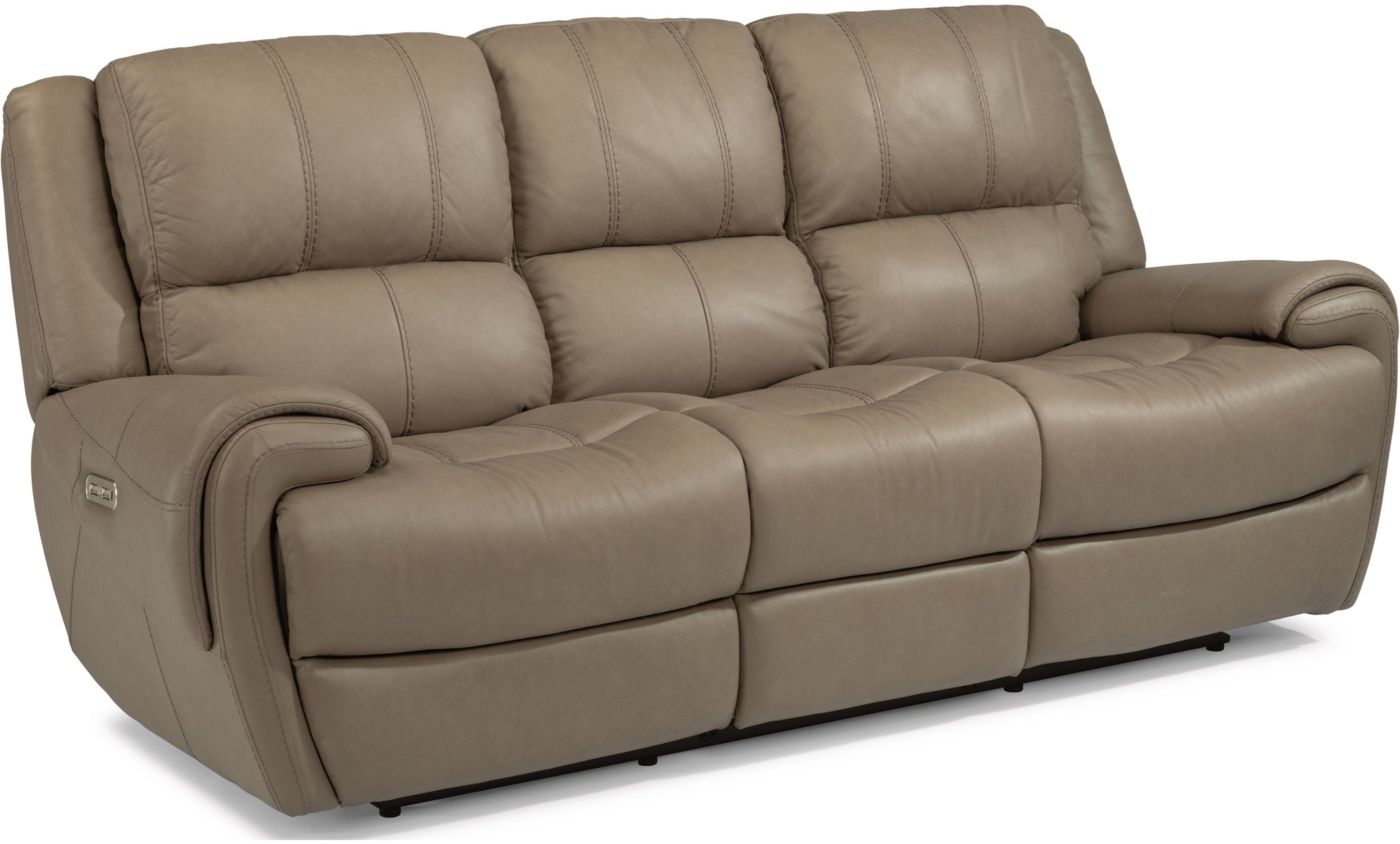 taupe leather reclining sofa