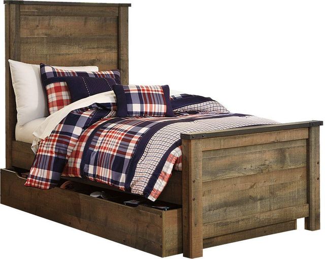 Signature Design by Ashley® Trinell Brown Twin Panel Storage Bed