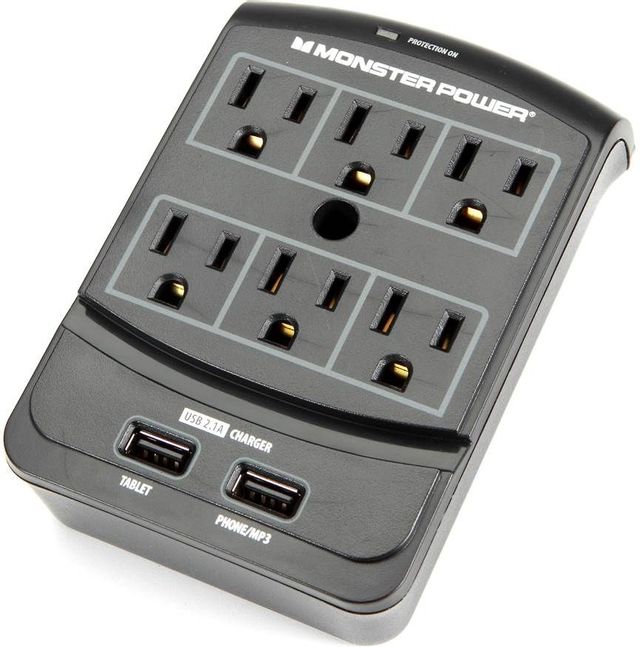 Monster® Core Power® 650 USB Wall Outlet-Black 1