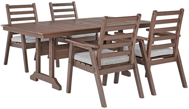 Signature Design by Ashley® Emmeline 5-Piece Brown Outdoor Dining Set