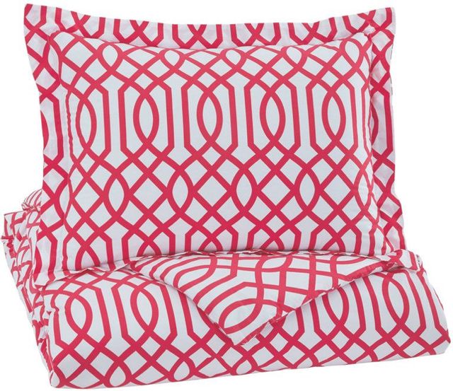 Signature Design by Ashley® Loomis Fuchsia 2-Piece Twin Comforter Set 0