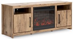 Signature Design by Ashley® Hyanna Tan TV Stand with Electric Fireplace