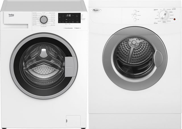 BEKO & WHIRLPOOL 24” Compact Laundry Pair Mismatch- NON STACKABLE