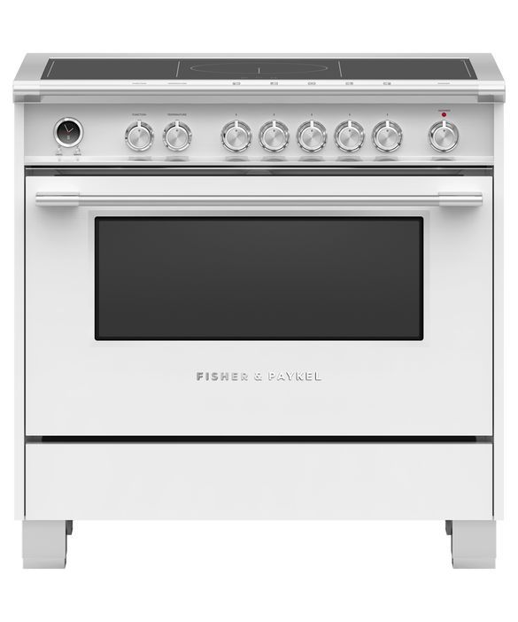 Cuisinière à induction encastrée de 36 po Fisher & Paykel® série 9 de 4.9 pi³ - Blanc