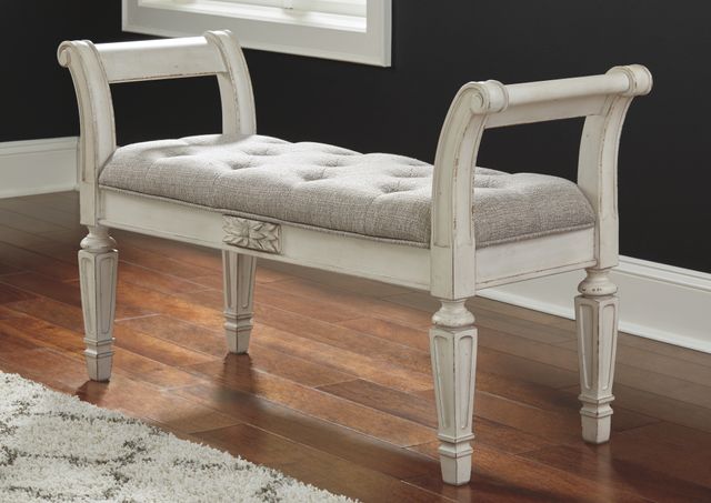 Signature Design by Ashley® Realyn Antique White Accent Bench-2