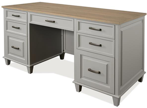 Riverside Furniture Osborne Gray Skies/Timeless Oak Executive Desk