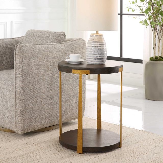 Uttermost® Palisade Brown Round Wood Side Table | Bob Mills Furniture