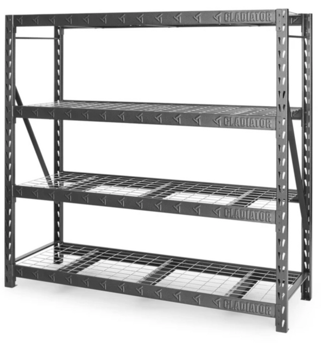 Gladiator® Hammered Granite 77" Wide Heavy Duty Rack with Four 24" Deep Shelves 2