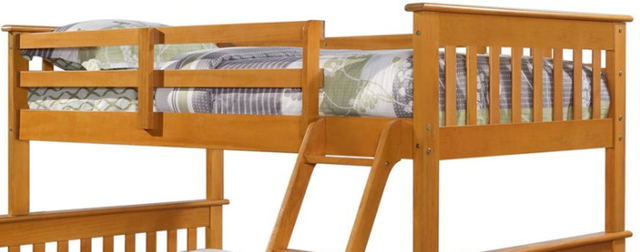 Donco Trading Company Honey Twin/Full Mission Bunk Bed With Trundle-1