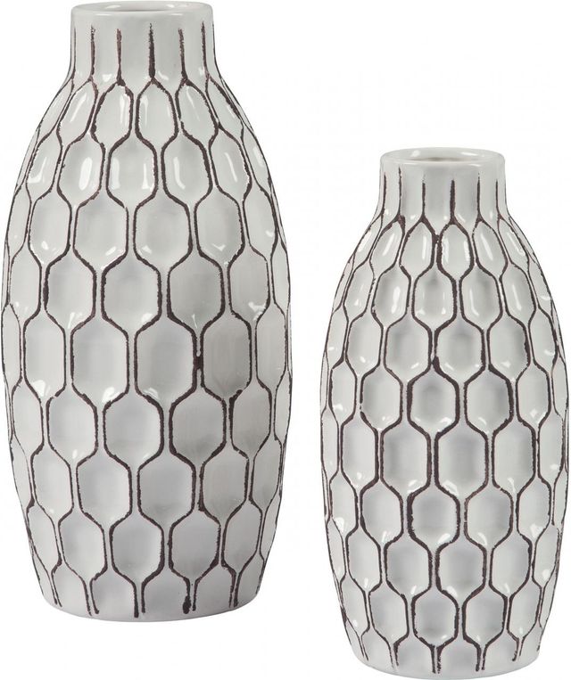 Signature Design by Ashley® Dionna 2-Piece White Vase Set-0