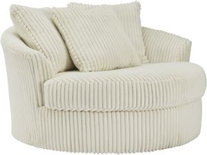 Signature Design by Ashley® Lindyn Ivory Oversized Swivel Accent Chair