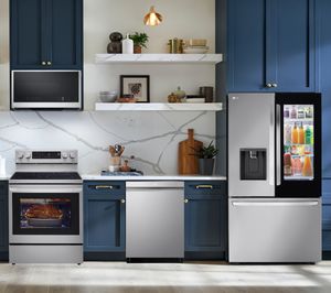 LG 4 Piece Kitchen Package with a 26.2 cu. ft. Total Capacity Smart French Door Refrigerator
