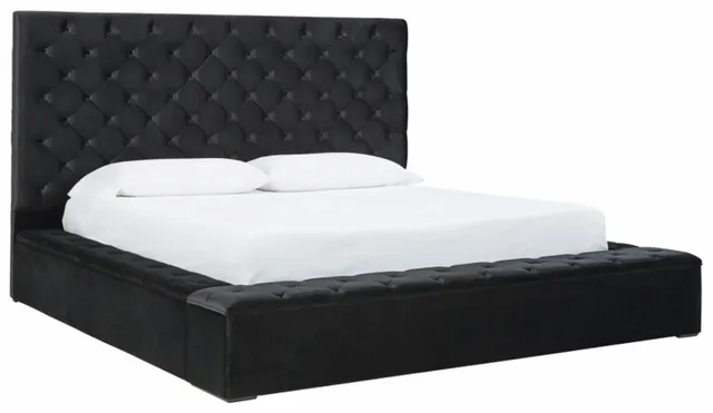 Black Queen Upholstered Bed with Storage 0