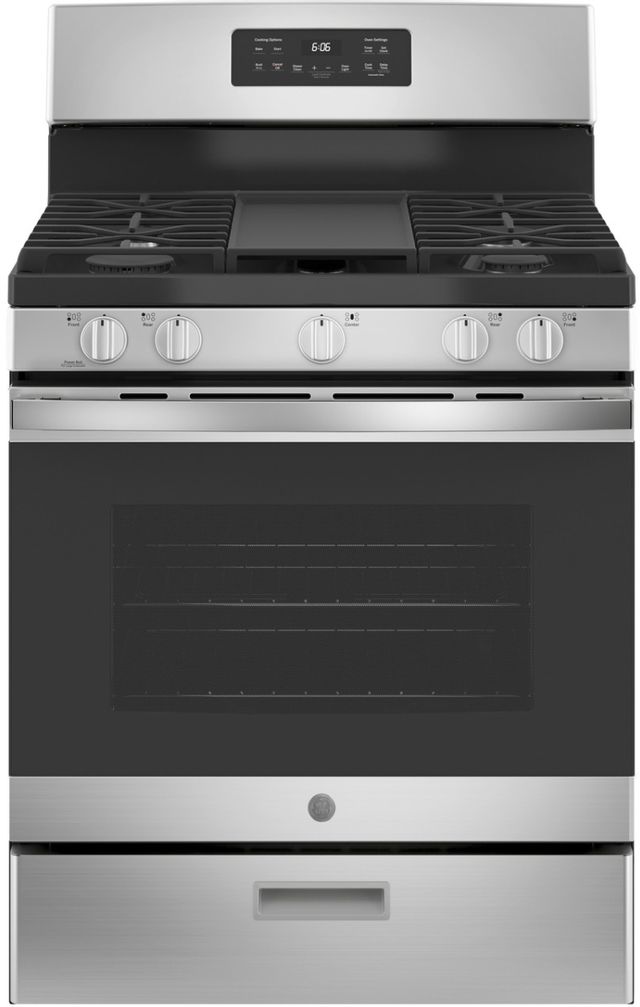 GE 30 in. 5.0 cu. ft. Freestanding Gas Range in Stainless Steel with  Griddle JGBS66REKSS - The Home Depot