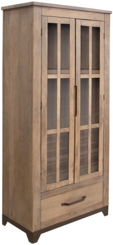 International Furniture Direct Natural Parota Brown Cappuccino Cabinet ...