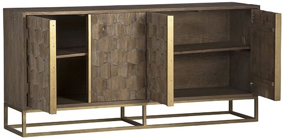 Dovetail Furniture Trento Antique Brass Sideboard-1