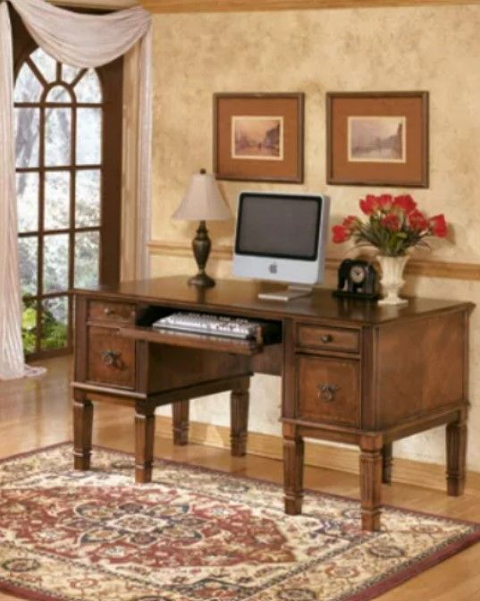 Signature Design by Ashley® Hamlyn 4-Piece Medium Brown Home Office Desk Set-5
