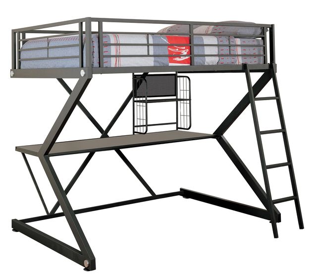 Coaster® Parkview Black Youth Full Workstation Loft Bed 0