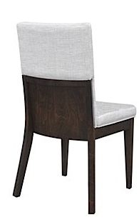 Chaise d'appoint en tissu brun foncé/blanc VieBois® 2
