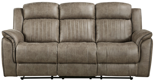 Homelegance® Centeroak Sandy Brown Double Reclining Sofa-1