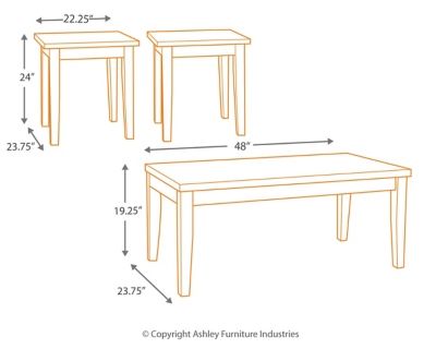 Tables d'appoint rectangulaire 3 morceaux Maysville, noir, Signature Design by Ashley® 1