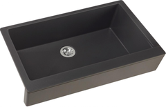 Elkay® Quartz Luxe Charcoal Single Bowl Farmhouse Sink with Perfect Drain