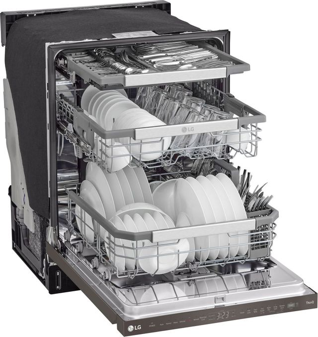 LG 24" PrintProof™ Black Stainless Steel Top Control Built In Dishwasher-3