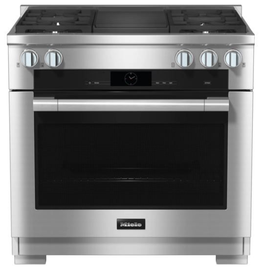 Miele 36" Clean Touch Steel Freestanding Dual Fuel Natural Gas Range -0