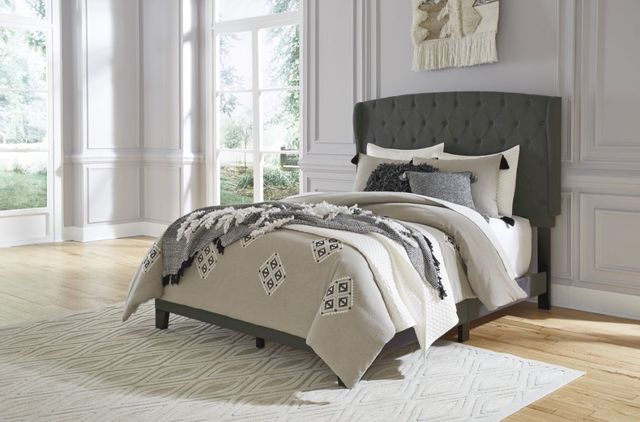 Signature Design by Ashley® Vintasso Charcoal King Upholstered Panel Bed 4