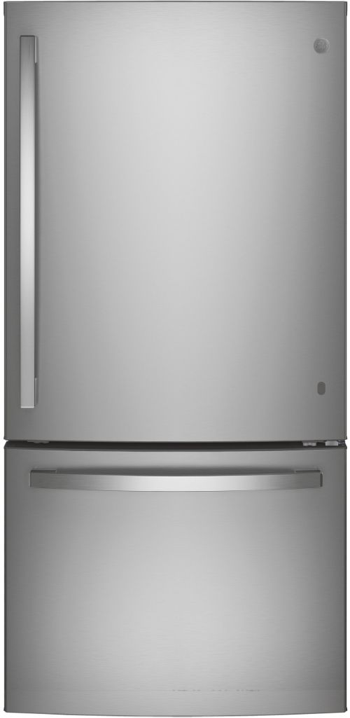 Réfrigérateur à congélateur inférieur de 33 po GE® de 24.9 pi³ - Acier inoxydable résistant aux traces de doigts