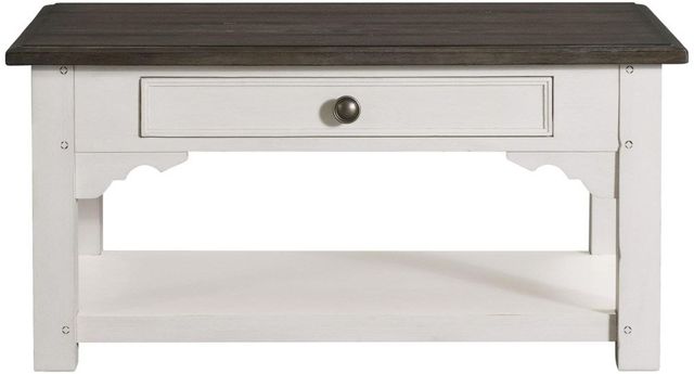 Riverside Furniture Grand Haven Feathered White & Rich Charcoal Small Coffee Table 0