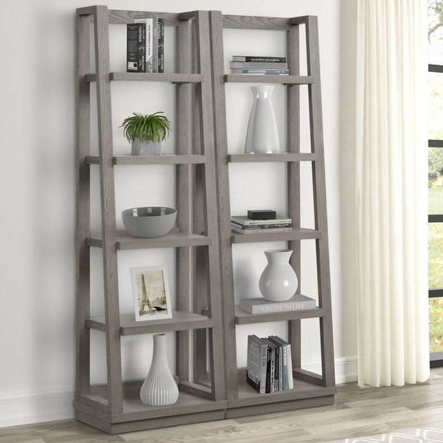Parker House® Pure Modern Set of 2 Moonstone Angled Etagere Bookcase Piers 1